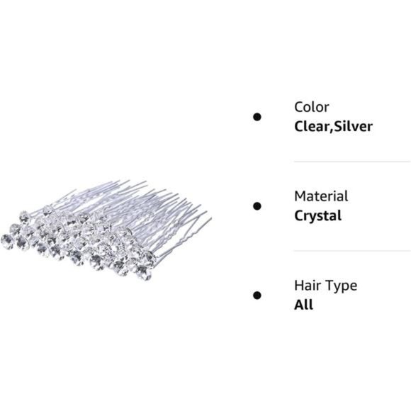 40 Pack Bridal Wedding Hair Pins Rhinestone Hair Clips Accessories